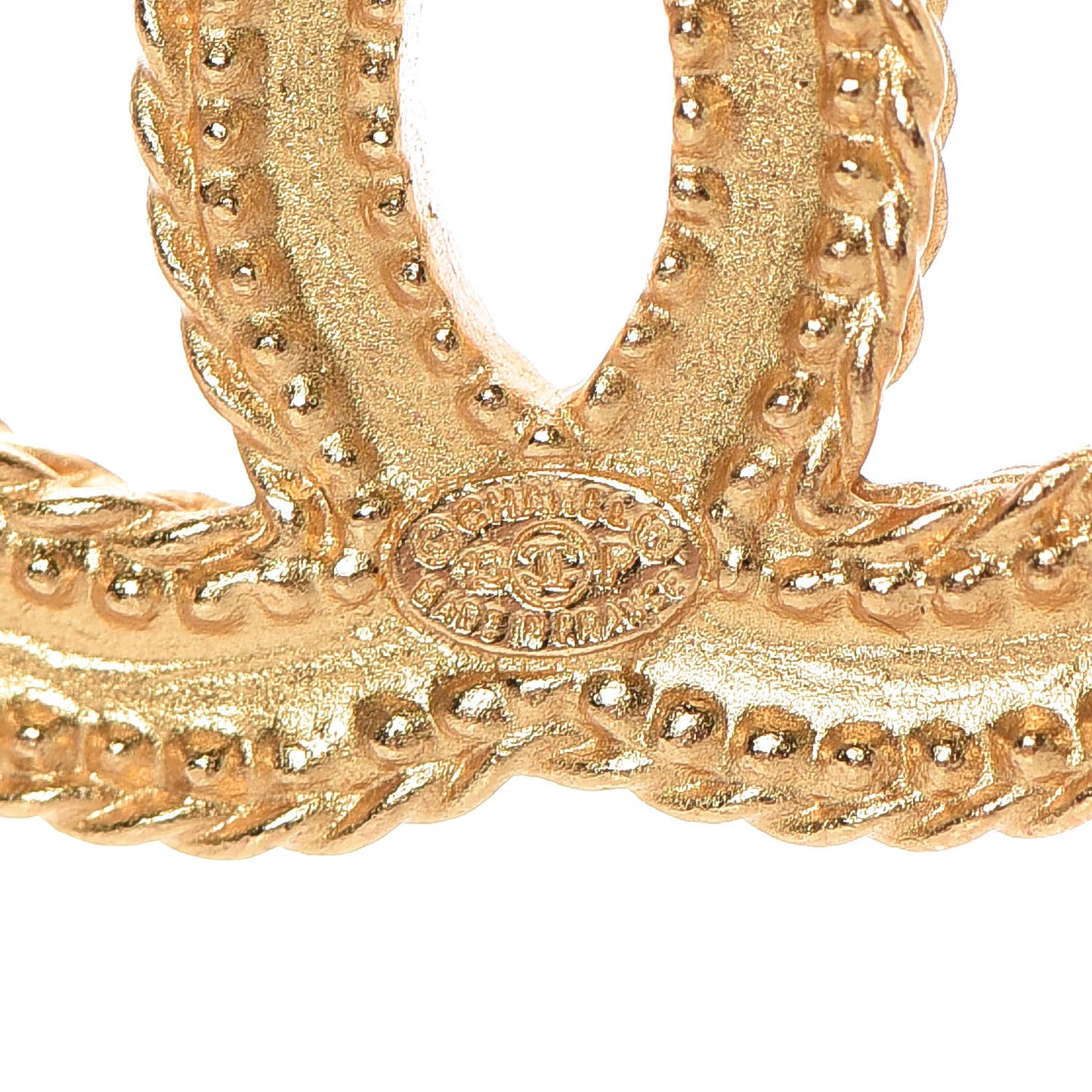 CC Drop Earrings Matte Gold
