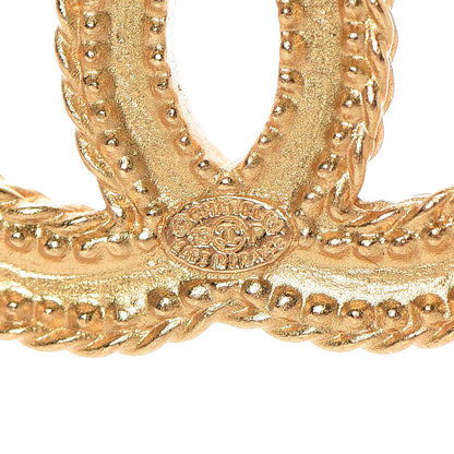 Chanel CC Drop Earrings Matte Gold 3 of 5