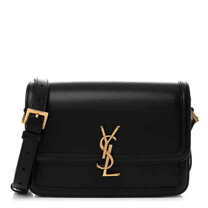 Saint Laurent Box Calfskin Monogram Medium Solferino Satchel Black 1 of 15