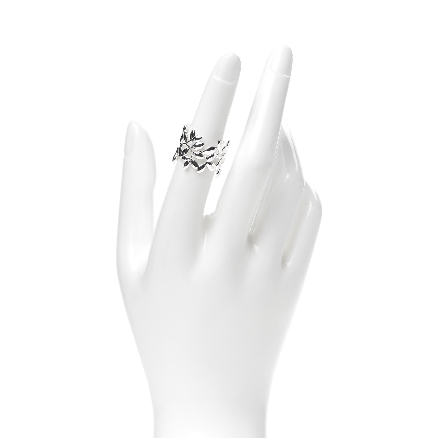 Tiffany Sterling Silver Wide Paloma Picasso Olive Leaf Band Ring 52 6 2 of 5
