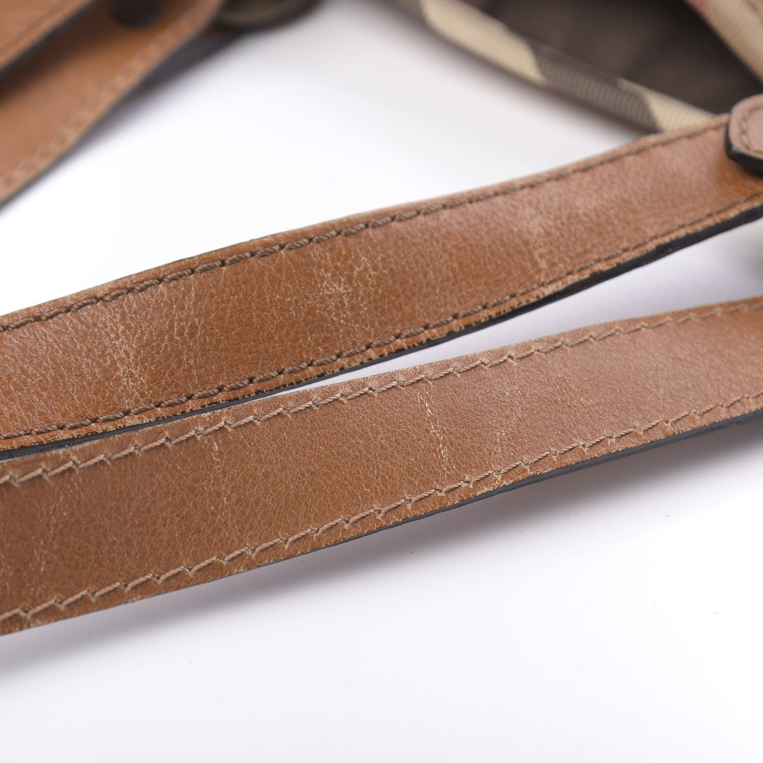 Burberry Calfskin Nova Check Shoulder Bag Tan 9 of 16
