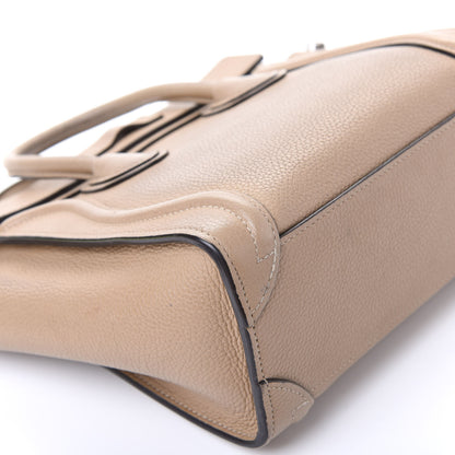 Celine Drummed Calfskin Nano Luggage Dune 7 of 12