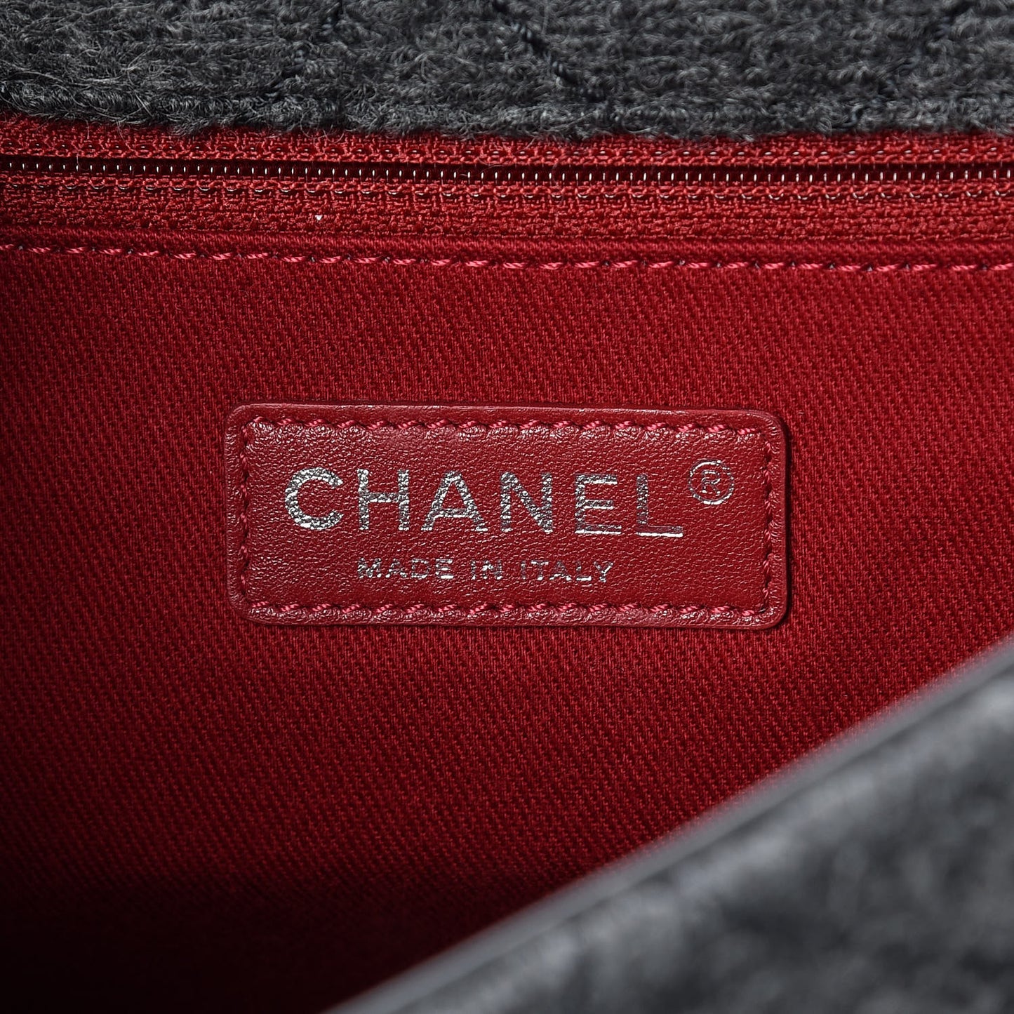 Wool Quilted Jumbo Edelweiss Single Flap Grey