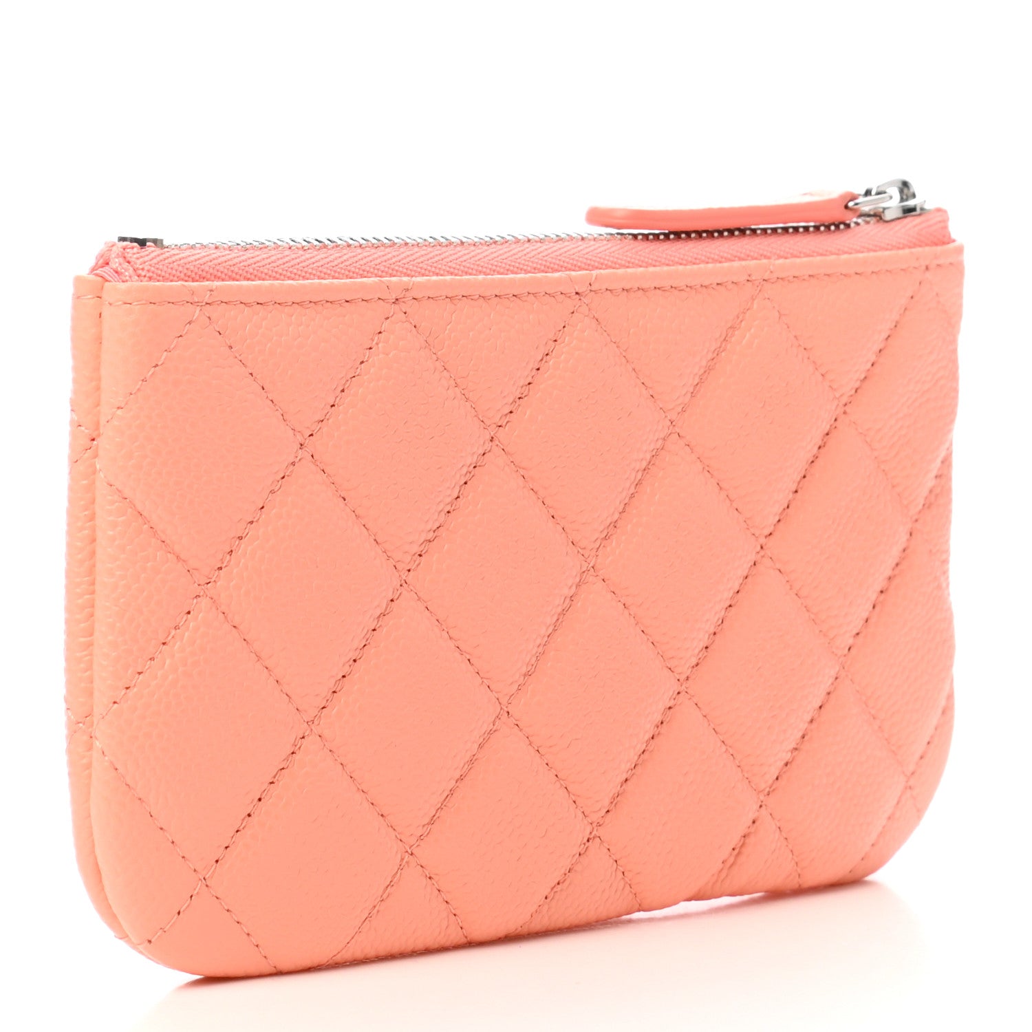 Chanel Caviar Quilted Small Cosmetic Case Coral 3 of 8