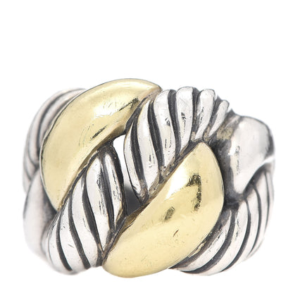 David Yurman Sterling Silver 18K Yellow Gold 20mm Cordelia Ring 57 8 1 of 5