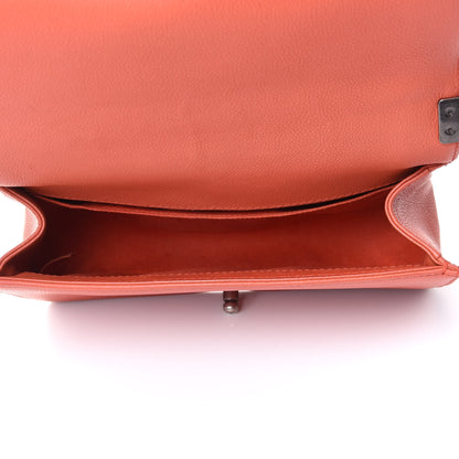 Chanel Caviar Stitched Medium Boy Flap Dark Orange 5 of 10