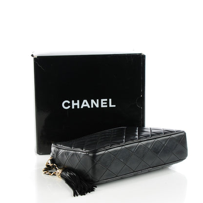 Chanel Lambskin Quilted Tassel Camera Case Black 5 of 10