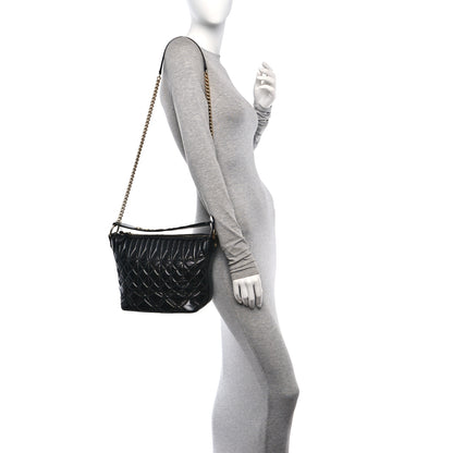 Chanel Glazed Calfskin Quilted State Of The Art Hobo Black 2 of 10