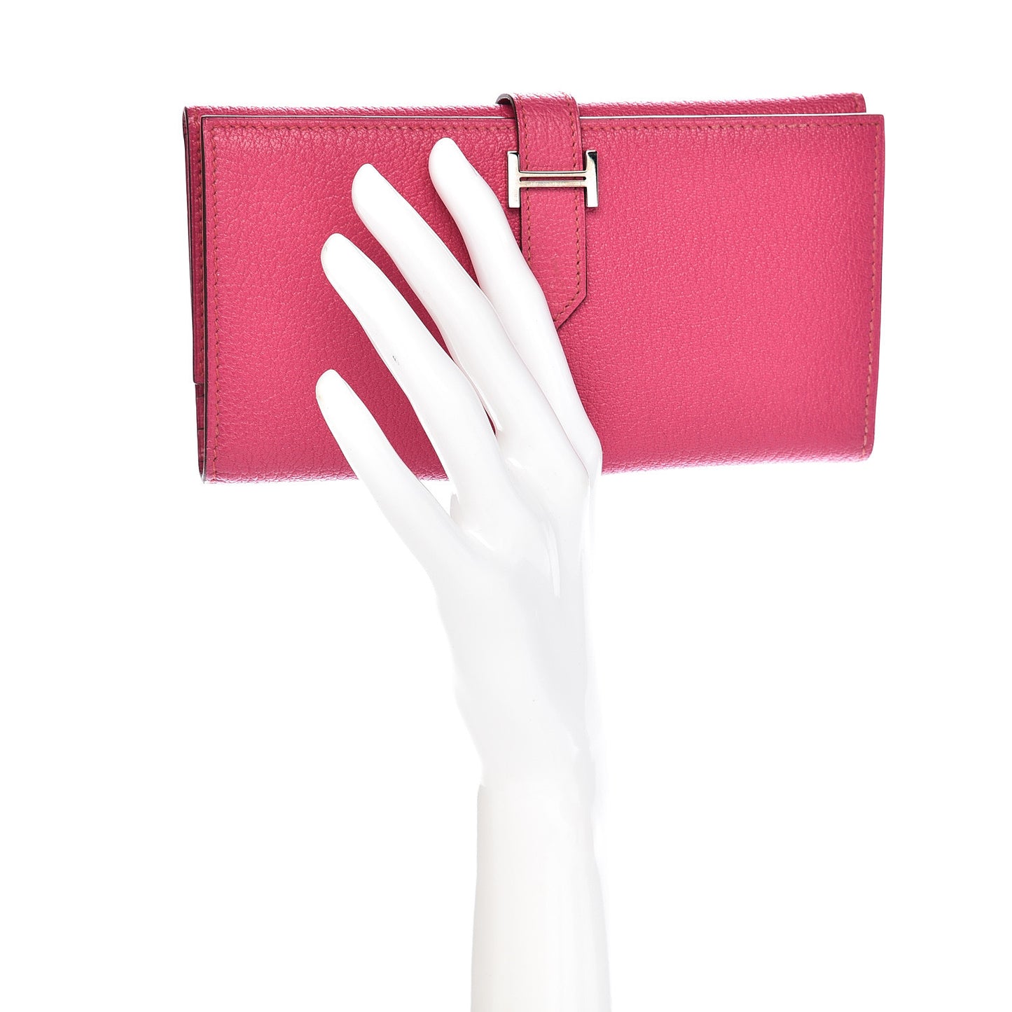 Chevre Mysore Tri-Fold Bearn Wallet Rose Shocking