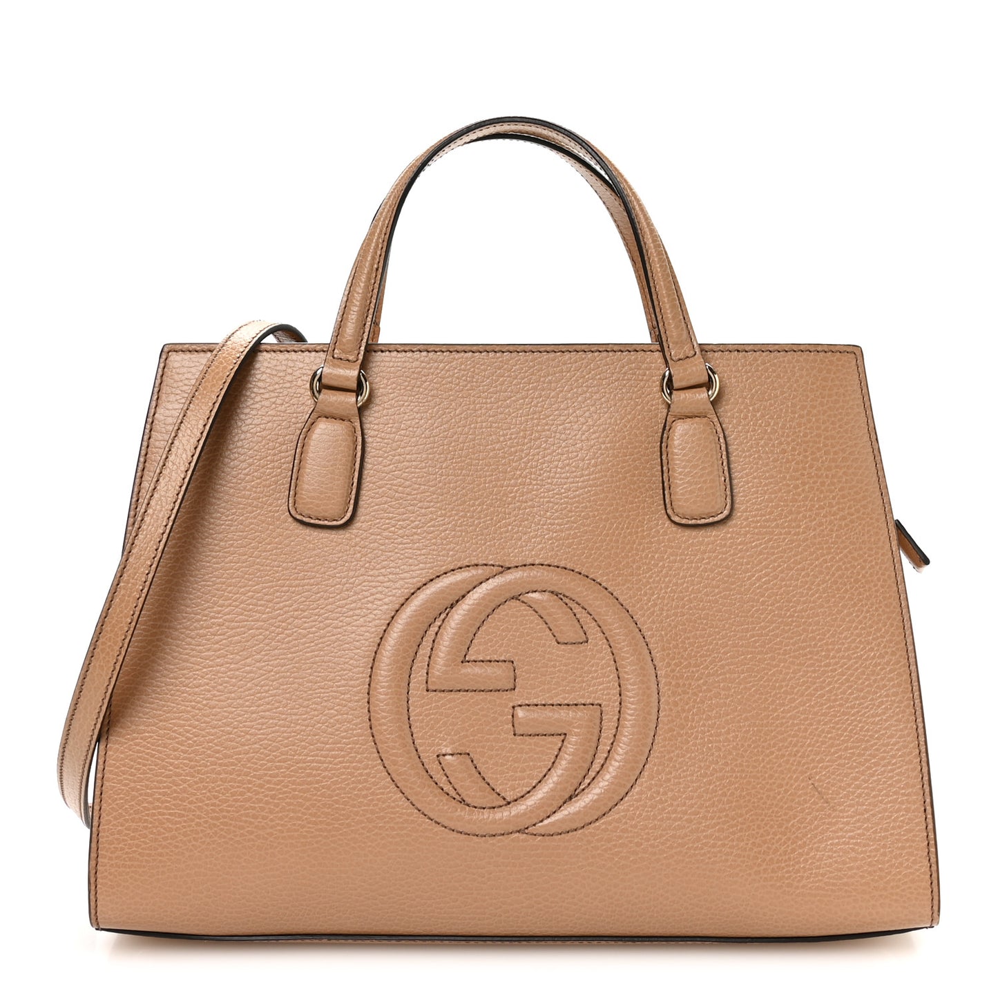 Dollar Calfskin Large Soho Top Handle Satchel Camelia