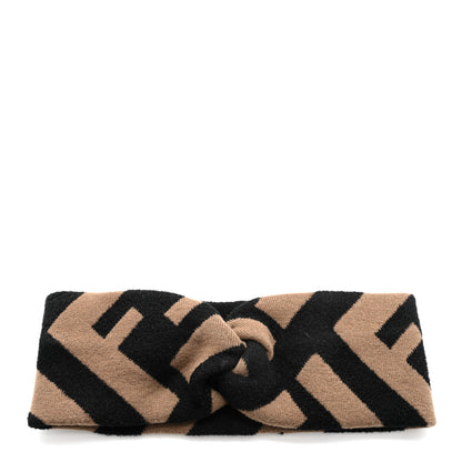 Fendi Wool FF Logo Headband Tobacco 3 of 8