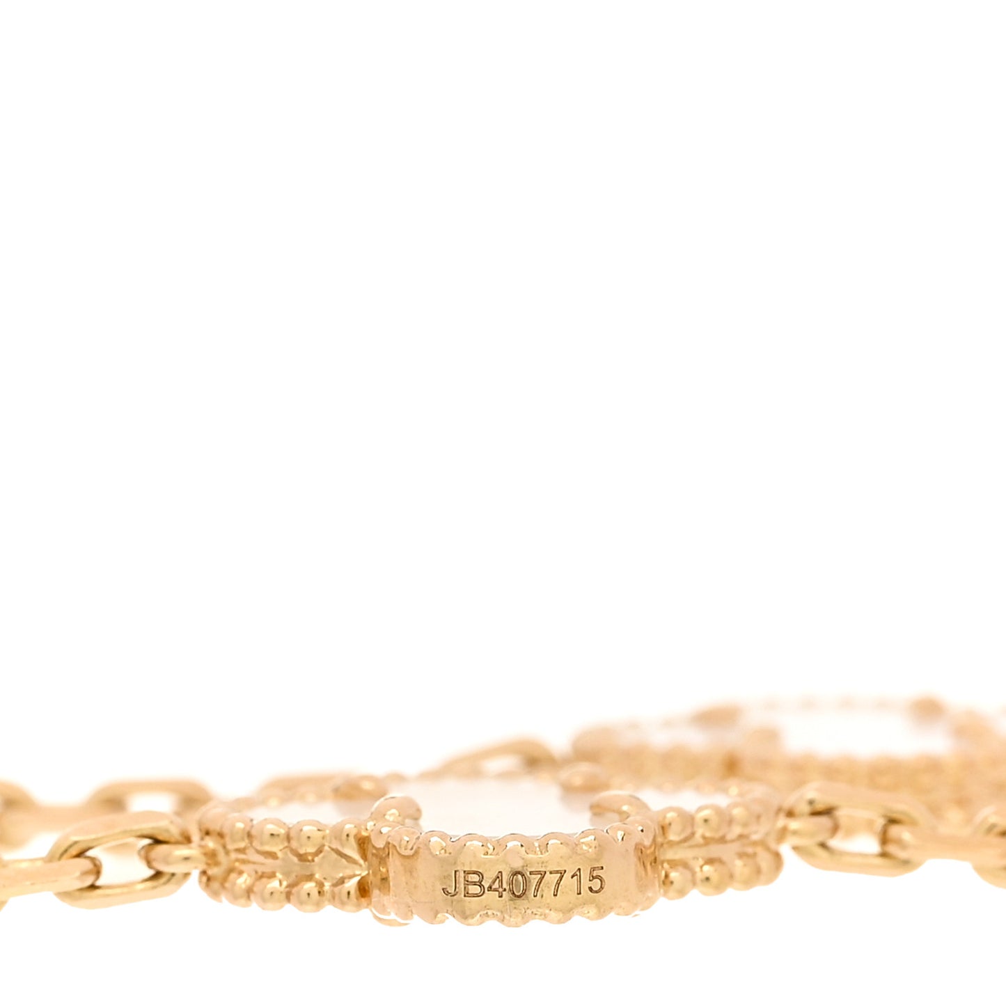18K Yellow Gold Mother of Pearl 5 Motifs Vintage Alhambra Bracelet