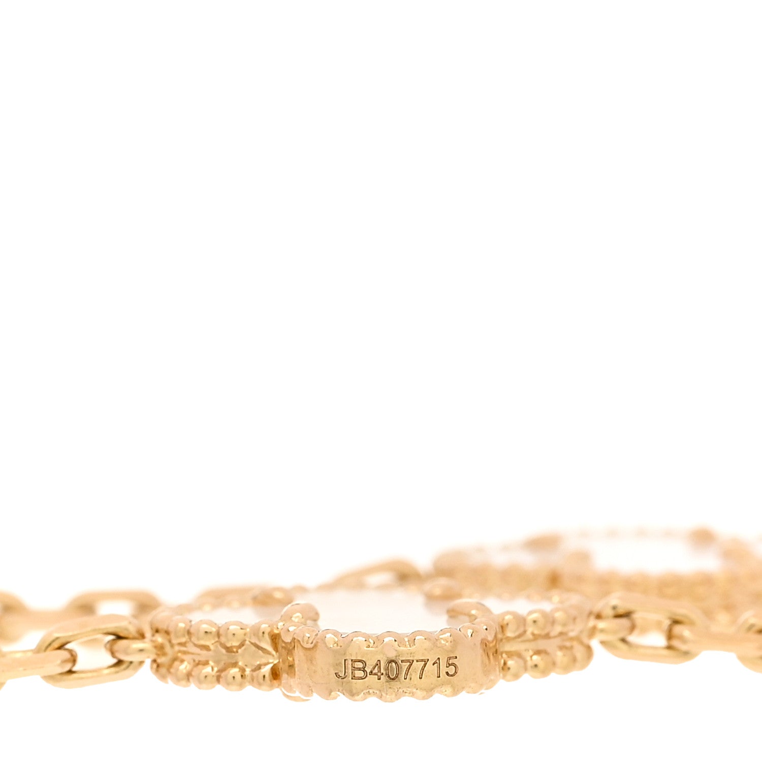 Van Cleef & Arpels 18K Yellow Gold Mother of Pearl 5 Motifs Vintage Alhambra Bracelet 4 of 4