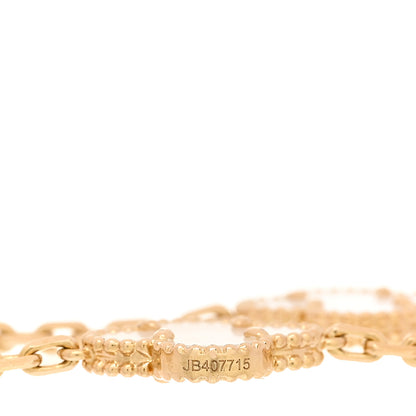 Van Cleef & Arpels 18K Yellow Gold Mother of Pearl 5 Motifs Vintage Alhambra Bracelet 4 of 4