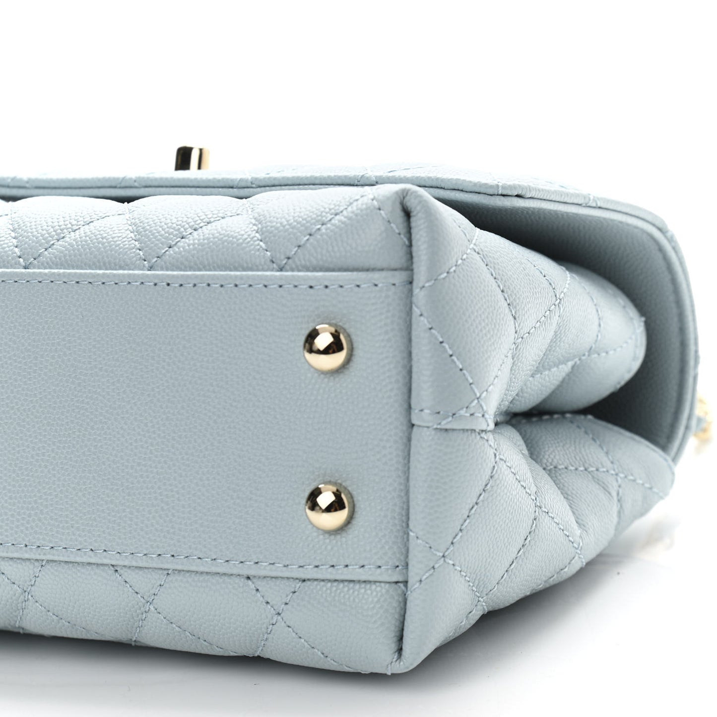 Caviar Quilted Mini Coco Handle Flap Light Blue