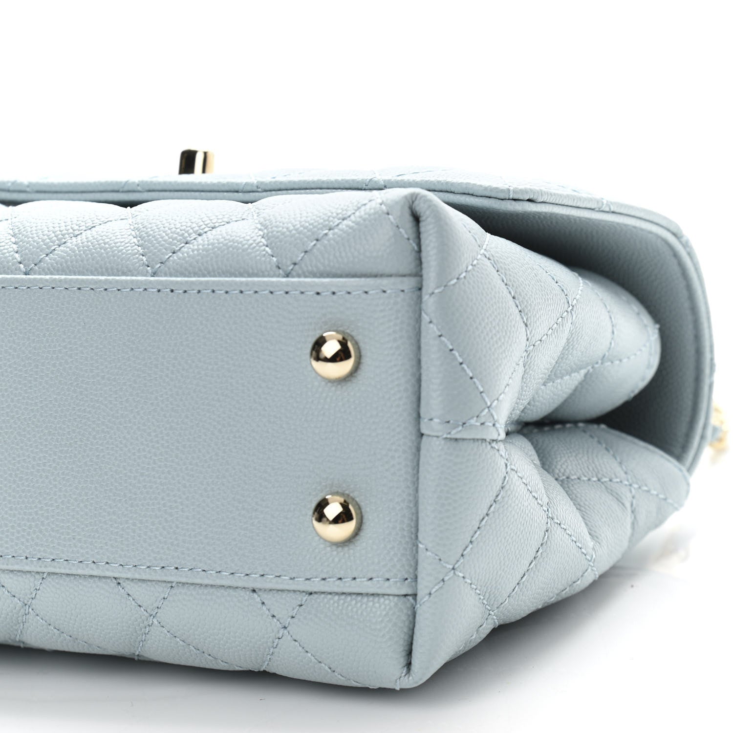 Chanel Caviar Quilted Mini Coco Handle Flap Light Blue 10 of 11