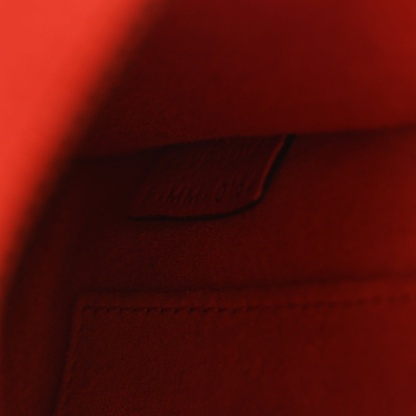 Drummed Calfskin Nano Luggage Vermillion