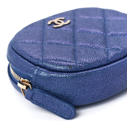 Chanel Iridescent Caviar Quilted Zip Around Classic Coin Purse Blue 10 of 11