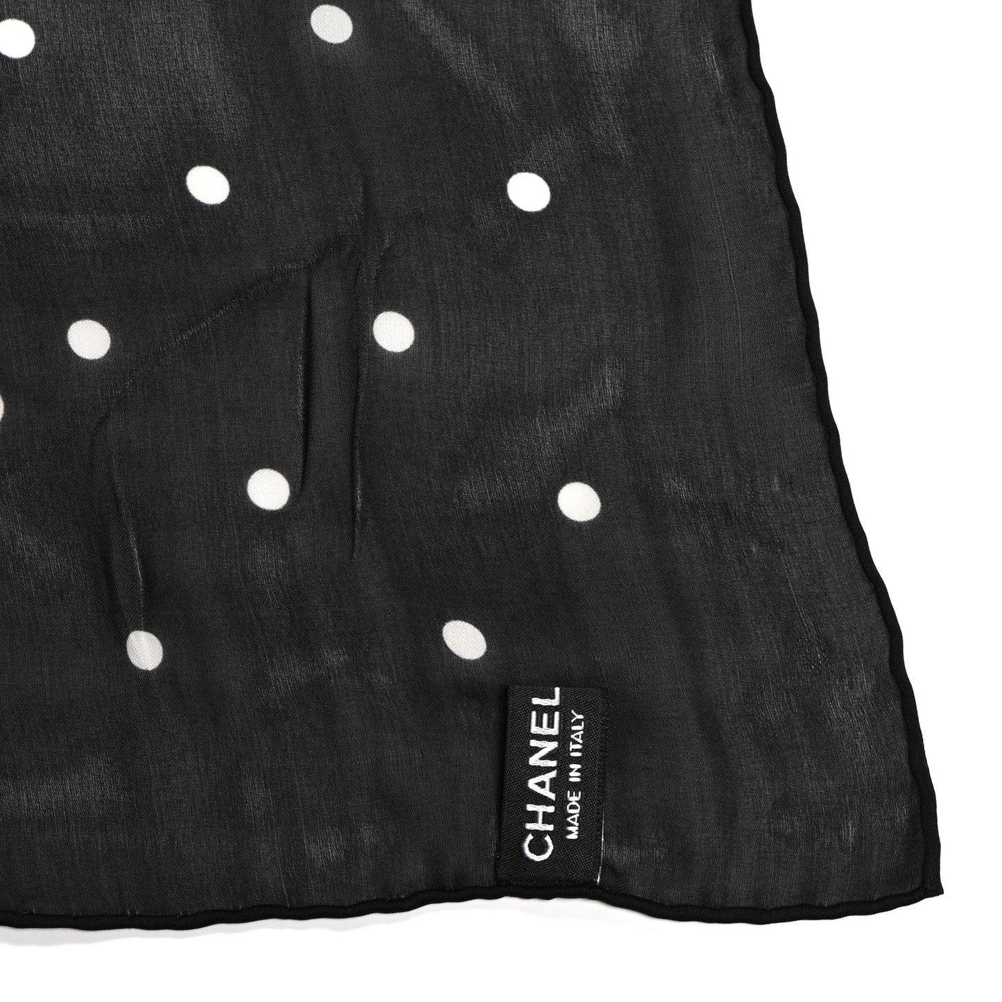 Silk Pearl Square Scarf Black
