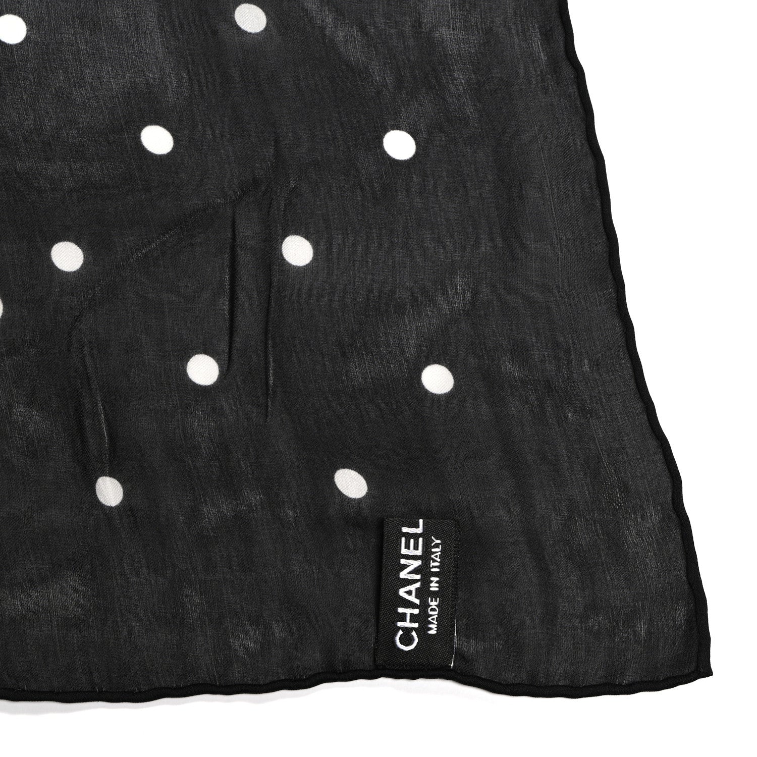 Chanel Silk Pearl Square Scarf Black 3 of 3