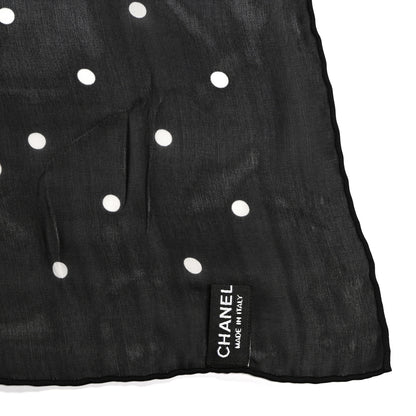 Chanel Silk Pearl Square Scarf Black 3 of 3