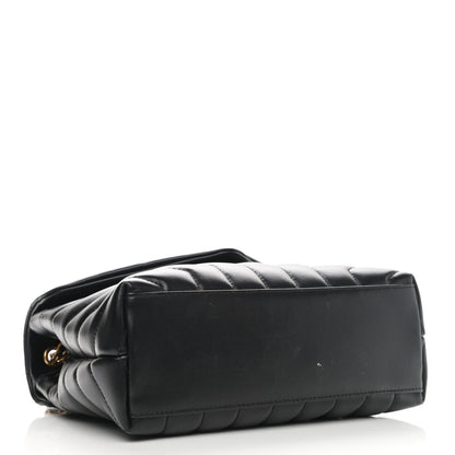 Saint Laurent Calfskin Y Quilted Monogram Small Loulou Chain Satchel Black 4 of 11