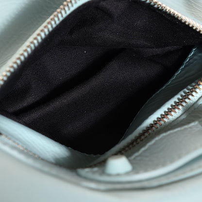 Balenciaga Matte Goatskin Rubber Covered Classic Hardware Envelope Clutch Bleu Layette 4 of 8