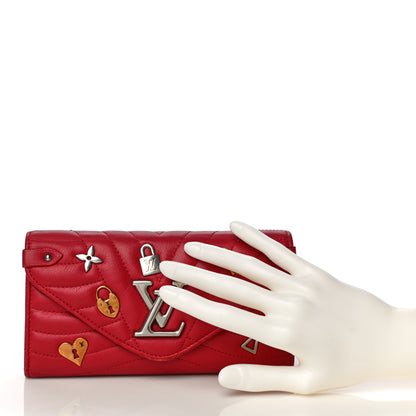 Louis Vuitton Calfskin Love Lock New Wave Long Wallet Red 2 of 15