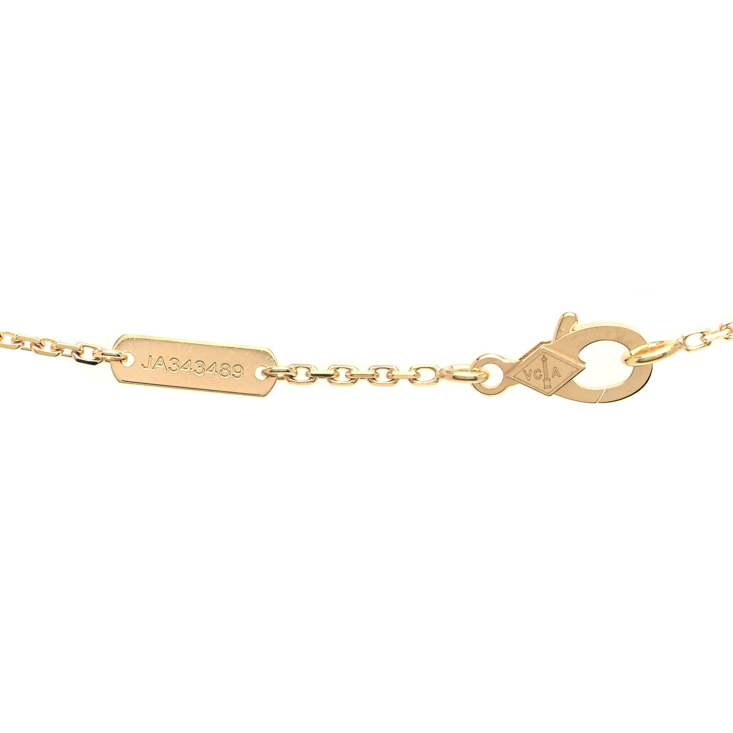 Van Cleef & Arpels 18K Yellow Gold Diamond Yellow Mother of Pearl Vintage Alhambra Pendant Necklace 4 of 6