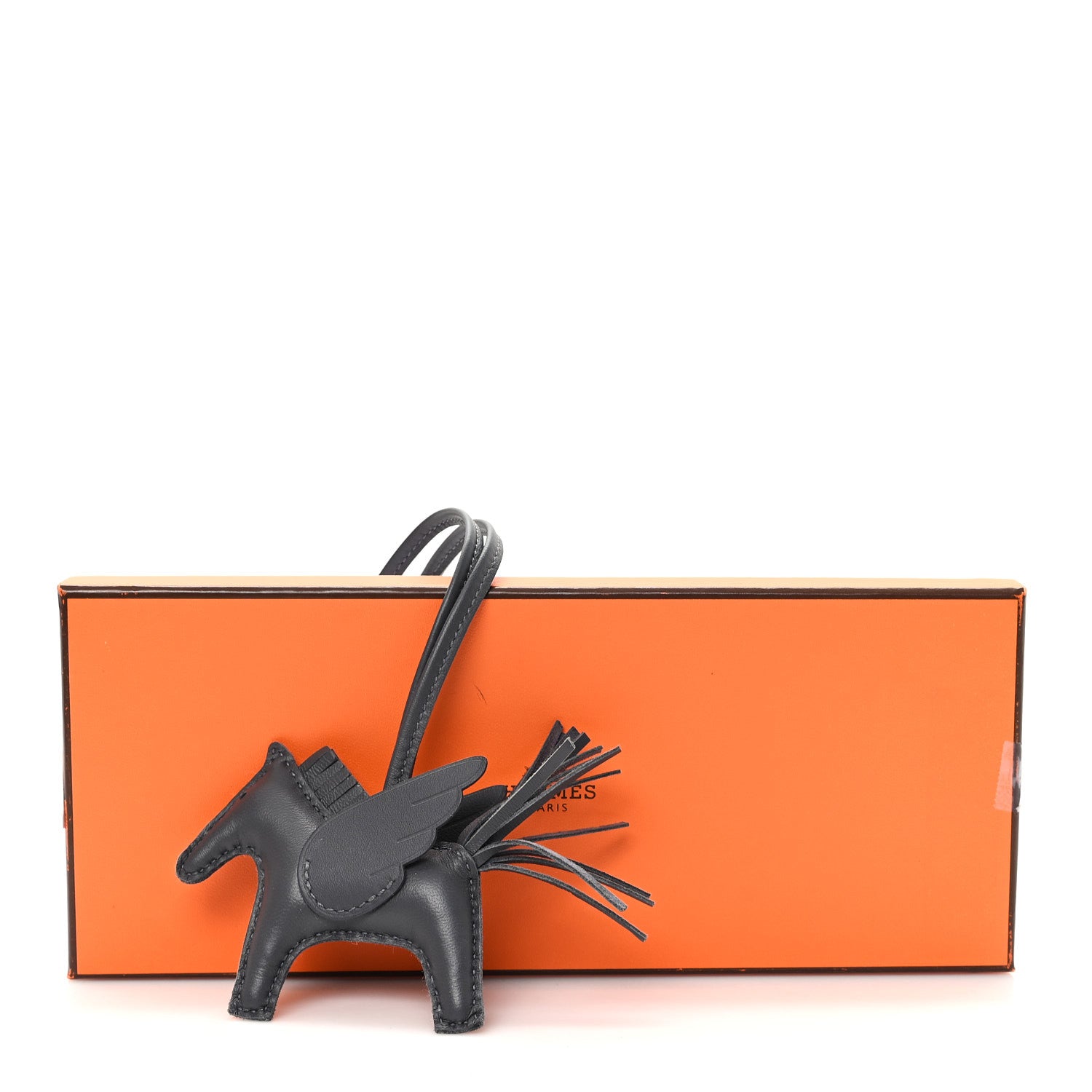 Hermes Milo Lambskin Grigri Rodeo Pegase Horse Bag Charm PM Ardoise 6 of 6