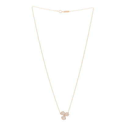 Tiffany 18K Rose Gold Diamond Paper Flowers Pave Pendant Necklace 3 of 4