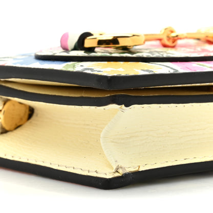 Gucci X KEN SCOTT New Shangai Calfskin Jardin D'Avril Floral Print Horsebit 1955 Card Case Wallet Ivory Pink 10 of 15