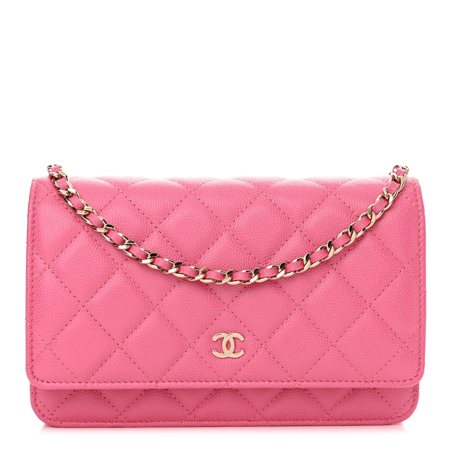 Chanel Caviar Quilted Wallet on Chain WOC Pink 1 of 11
