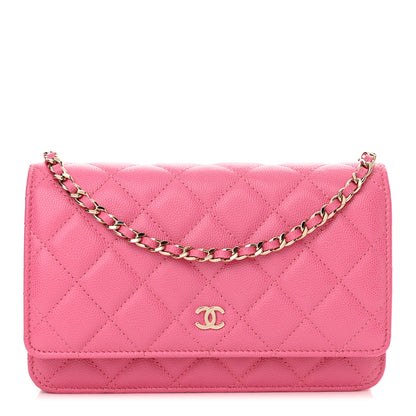 Chanel Caviar Quilted Wallet on Chain WOC Pink 1 of 11