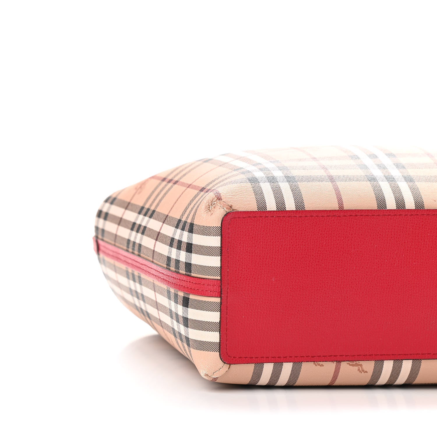 Burberry Haymarket Check Small Reversible Tote Poppy Red 12 of 26