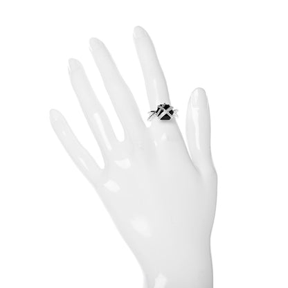 David Yurman Sterling Silver Diamond Black Onyx 10mm Cable Wrap Ring 52 6 2 of 5