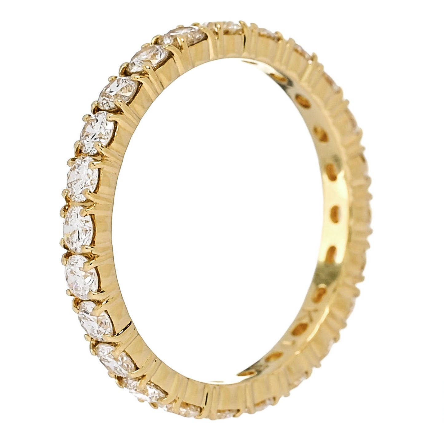 18K Yellow Gold Diamond 1.13ct Full Eternity Band Ring 49 5