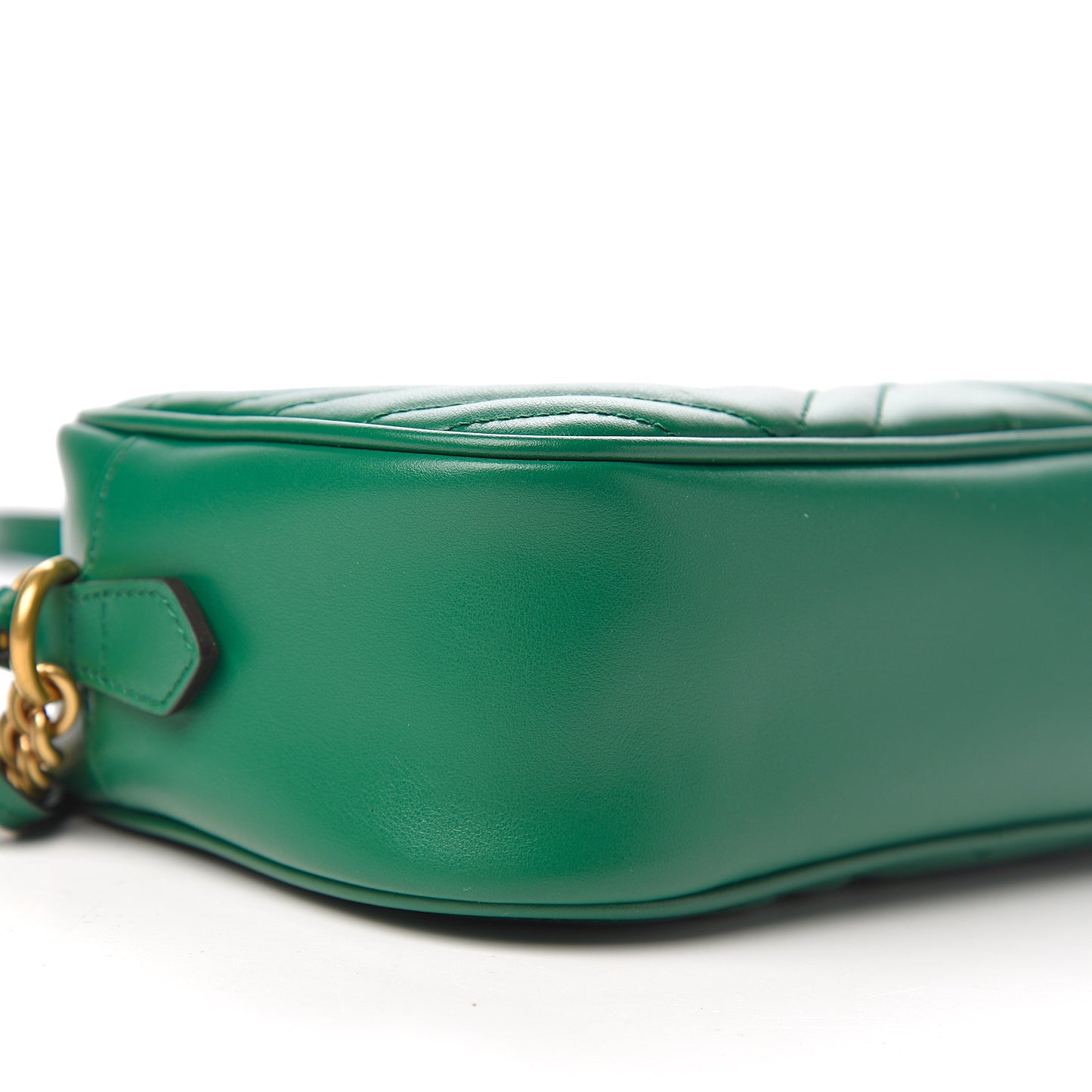 Calfskin Matelasse Small GG Marmont Chain Shoulder Bag Emerald Green