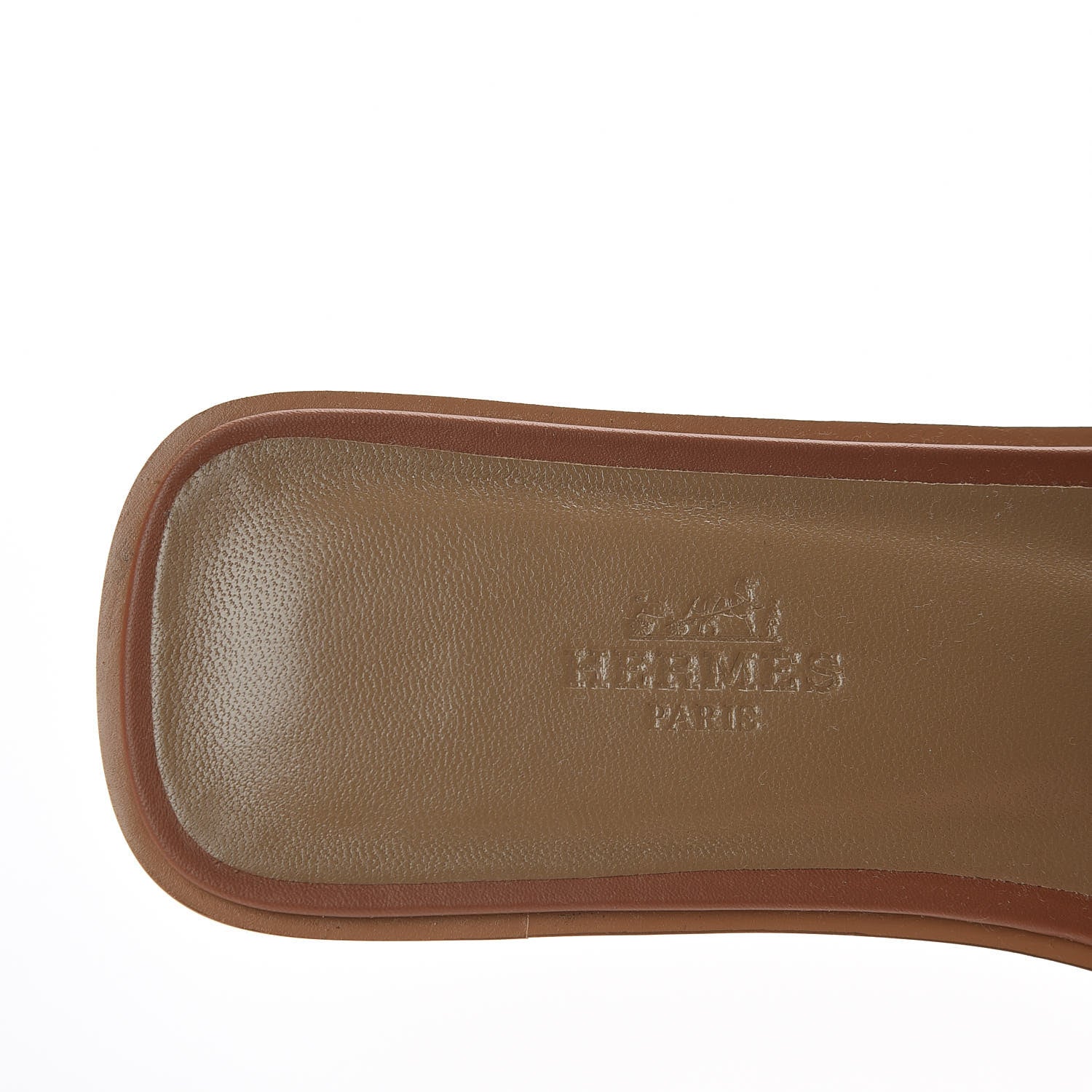 Hermes Box Calfskin Oran Sandals 37.5 Gold 6 of 10