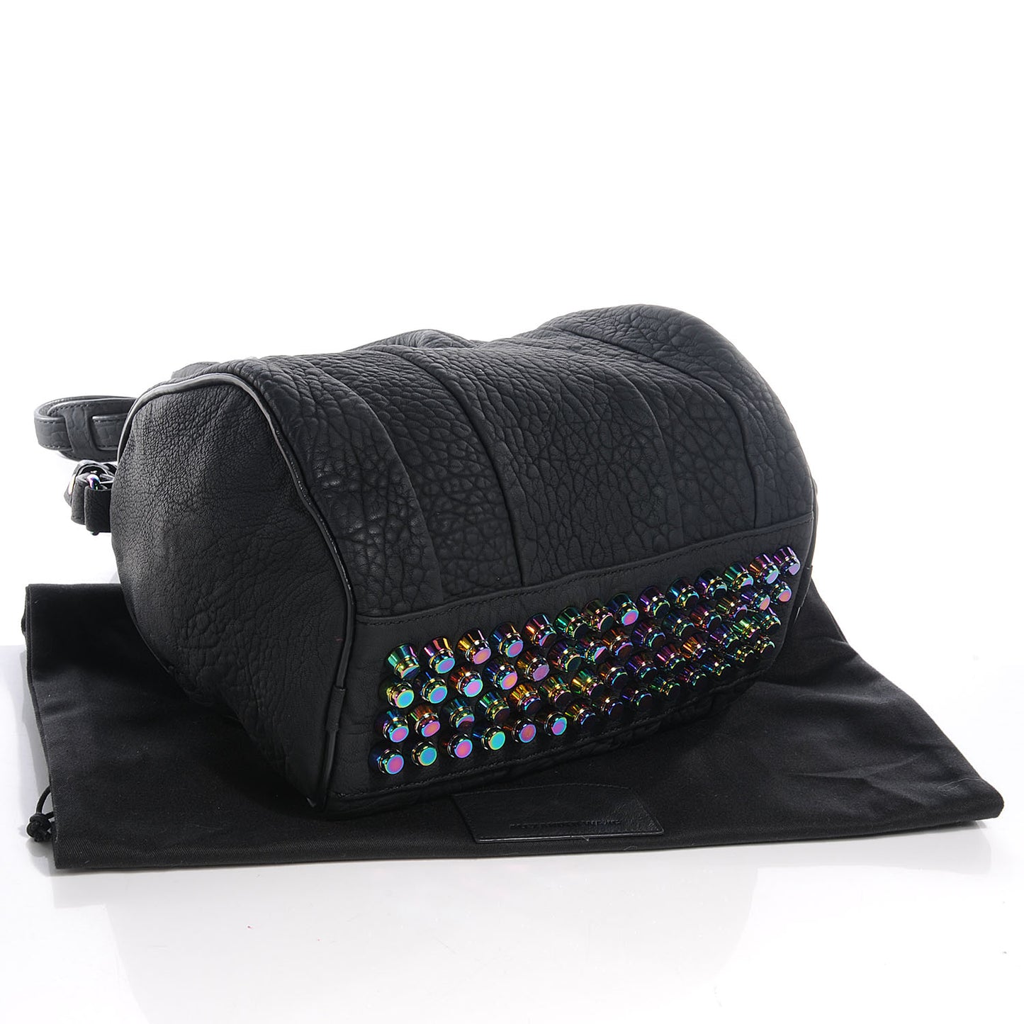 Pebbled Leather Rockie Iridescent Hardware Black
