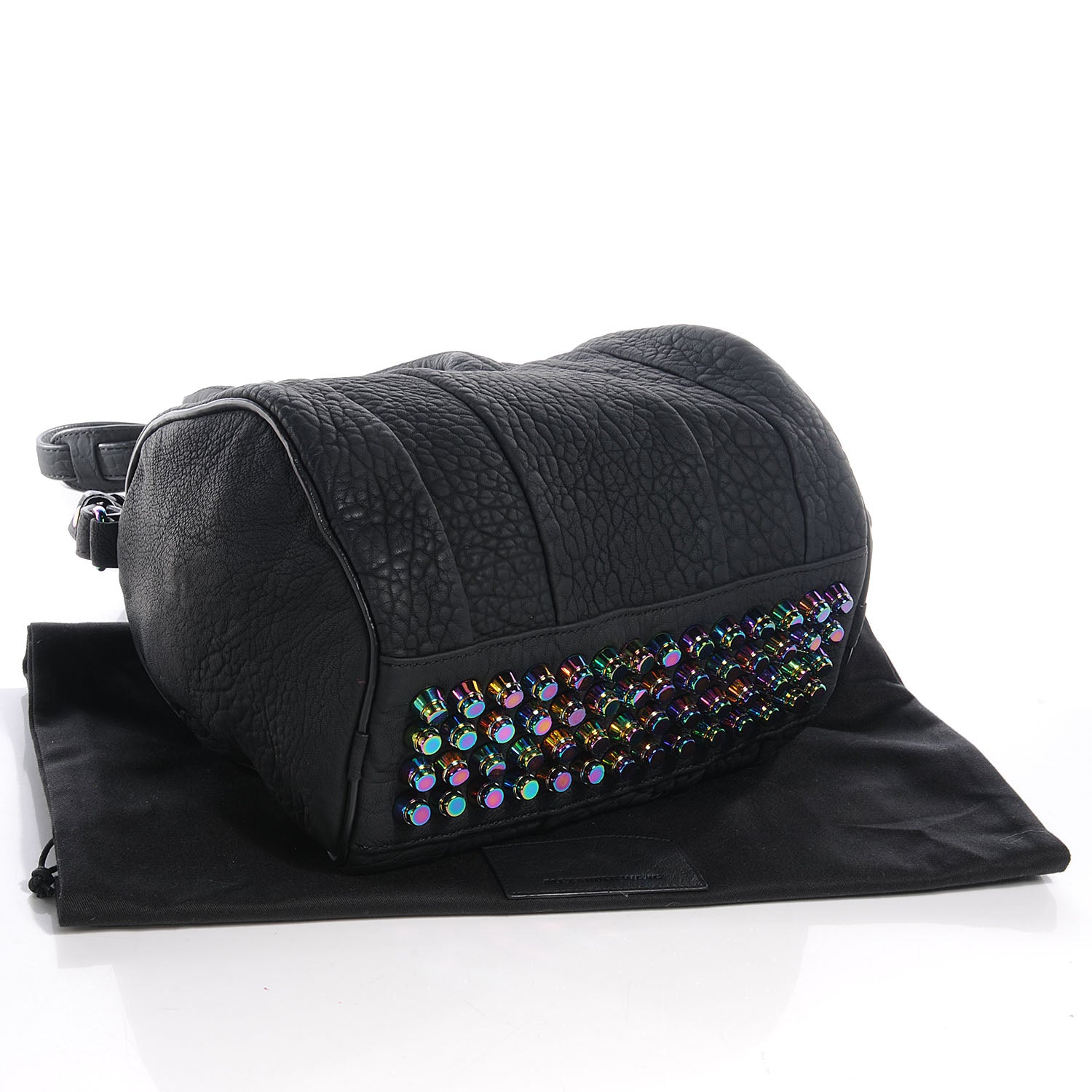 Alexander Wang Pebbled Leather Rockie Iridescent Hardware Black 4 of 6