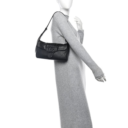 Gucci Goatskin Small GG Monochrome Aphrodite Shoulder Bag Black 2 of 10