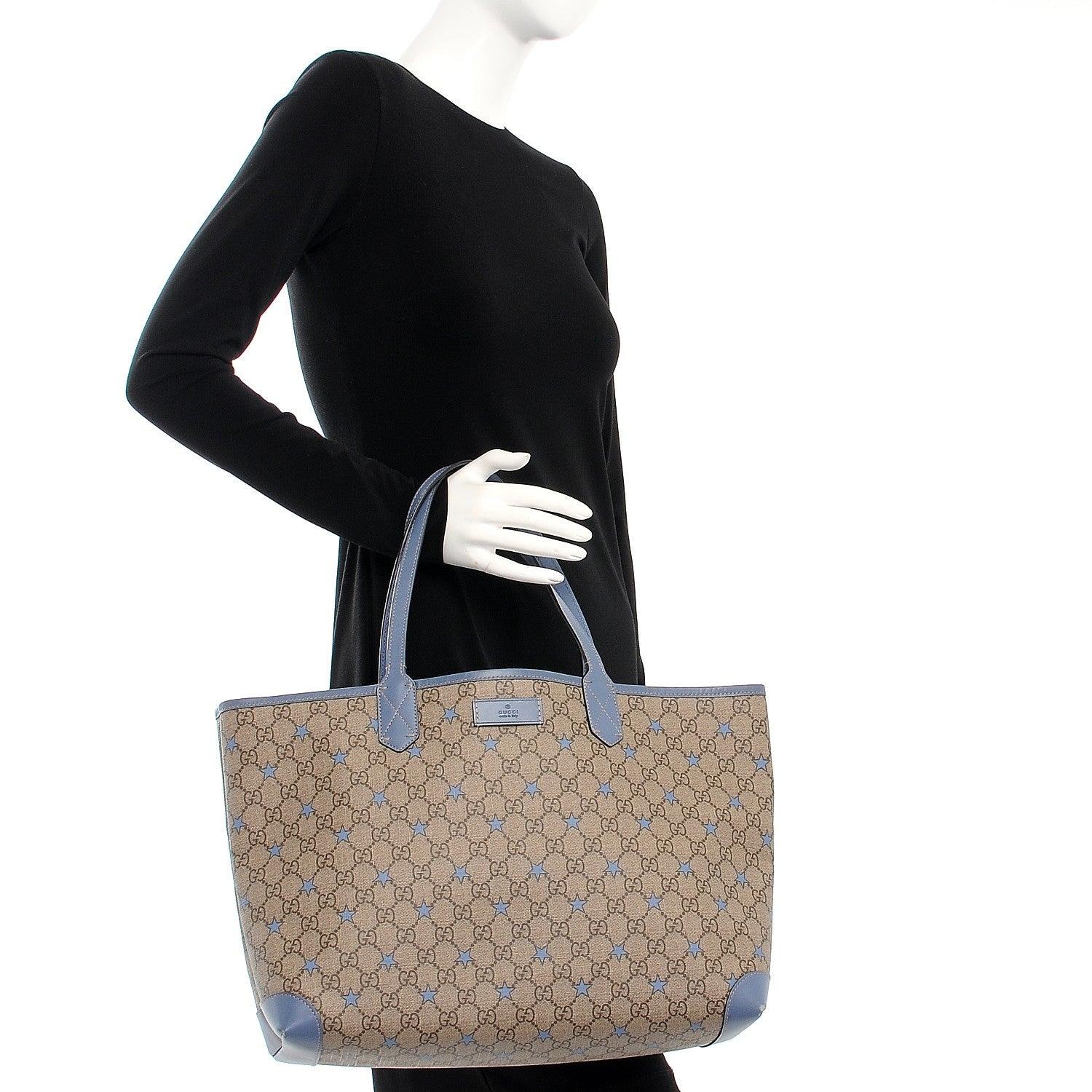 Gucci GG Supreme Stars Tote Blue 2 of 15