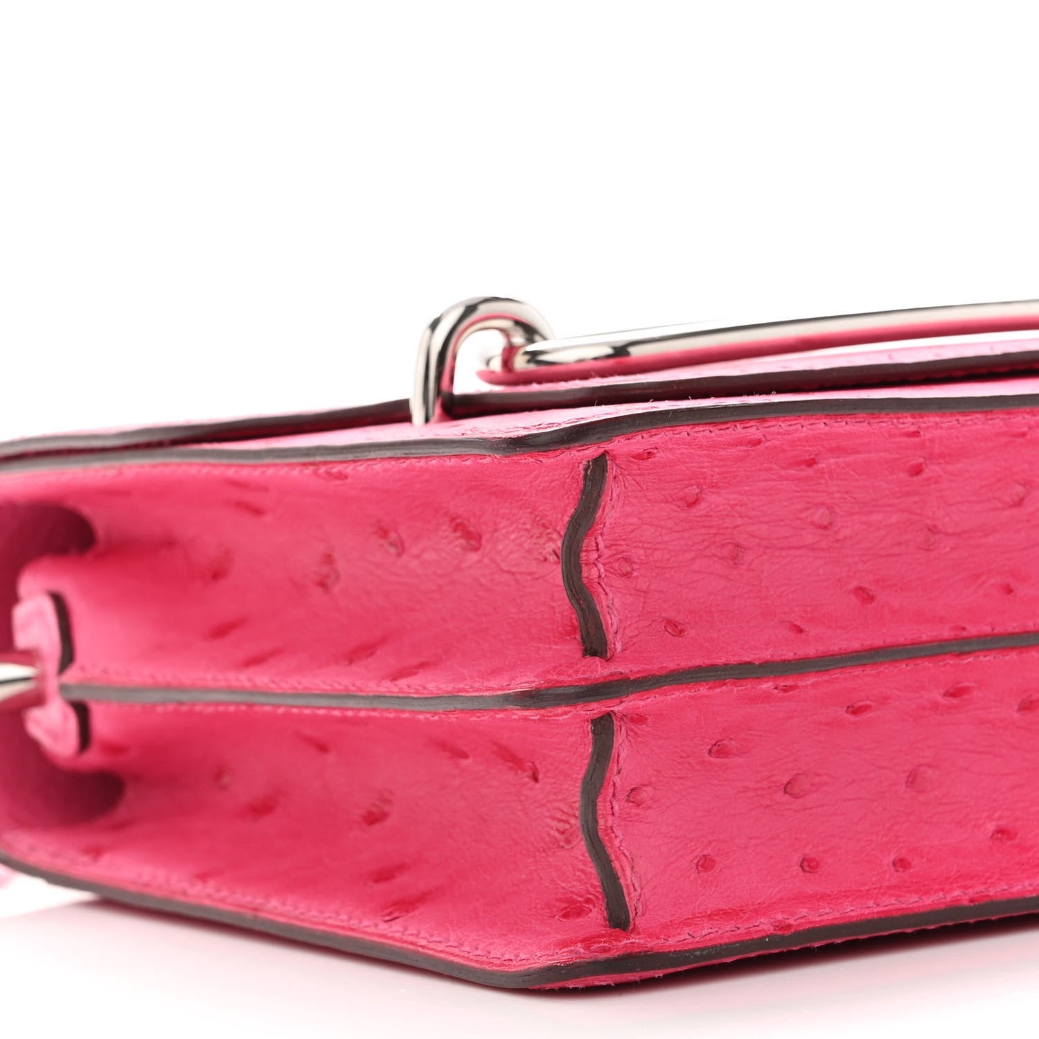 Hermes Ostrich Mini Sac Roulis Rose Tyrien 8 of 9