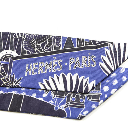 Hermes Silk Animapolis Plumetis Twilly Marine Bleu Royal 3 of 3