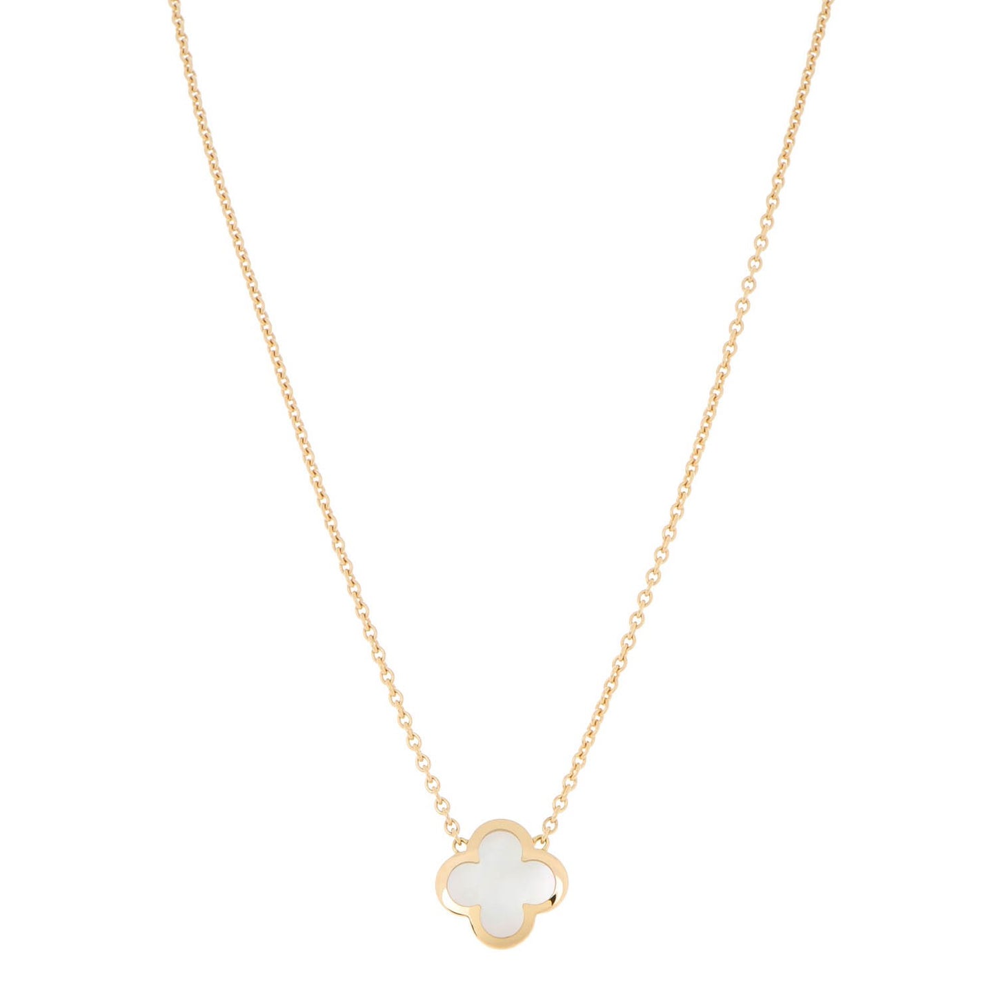 18K Yellow Gold Mother of Pearl Pure Alhambra Pendant Necklace