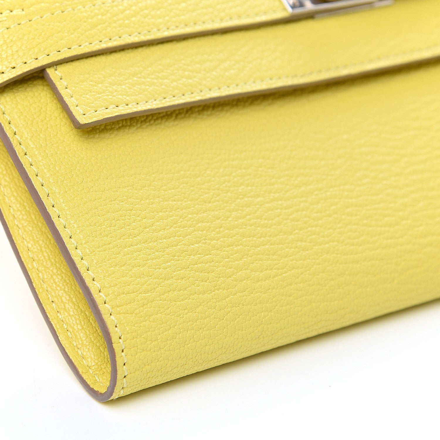 Hermes Chevre Mysore Kelly Longue Wallet Lime 8 of 10