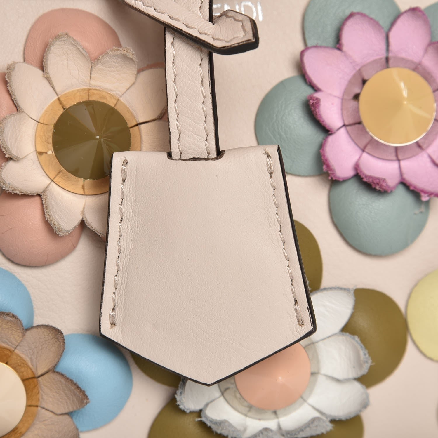 Fendi Vitello Dolce Flowerland Studded Mini By The Way Boston Bag
