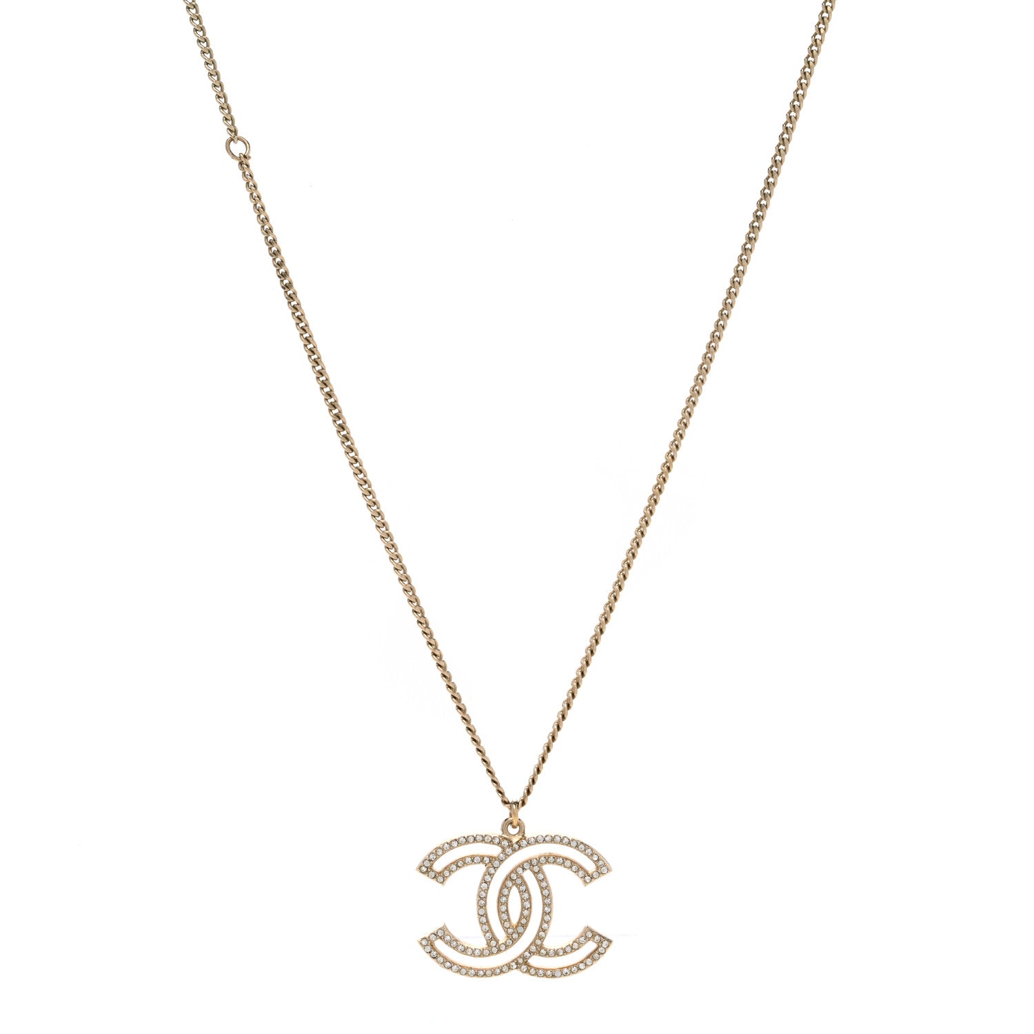Chanel Crystal CC 100 Anniversary Necklace Gold 1 of 4