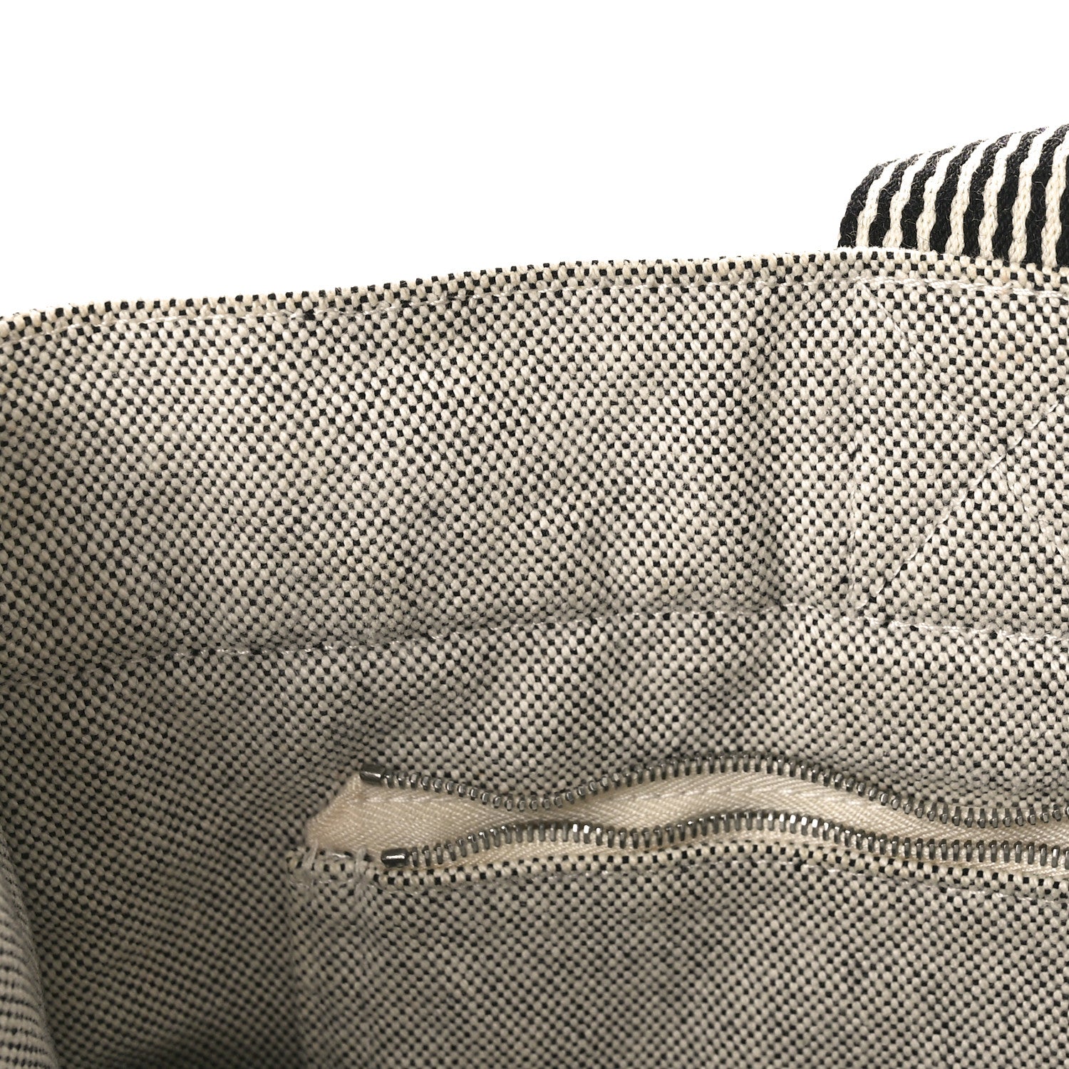 Hermes Canvas Herline GM Tote Light Grey 10 of 10